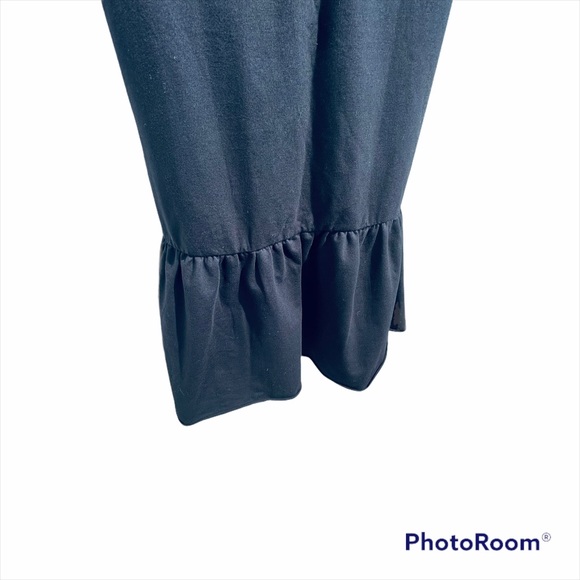 BEL KAZAN Nwt Anthropologie Vega Dress ruffle black cotton oversized midi sz xsm - Picture 4 of 10